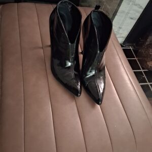 Enzo Angiolini Glossy Black Ankle Boots